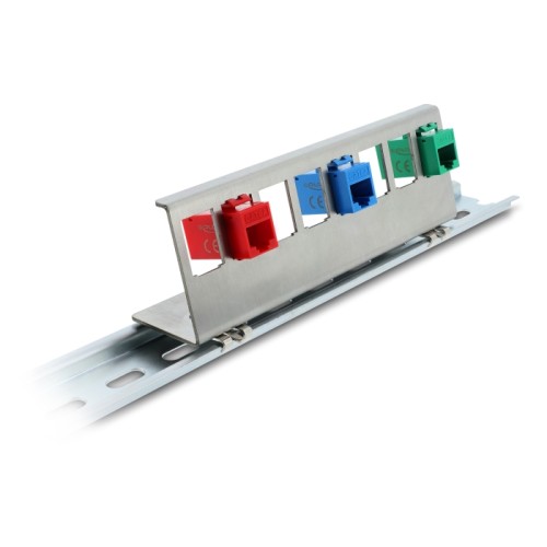 Delock Keystone Metal Mounting 8 Port for DIN rail
