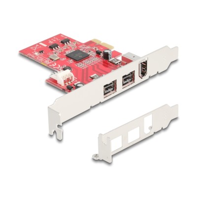 Delock PCI Express x1 Card to 2 x external FireWire B + 1 x external FireWire A - Low Profile Form Factor 2