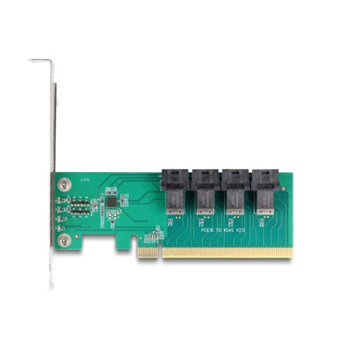 Delock PCI Express x16 Card to 4 x internal SFF-8643 NVMe - Bifurcation - Low Profile Form Factor