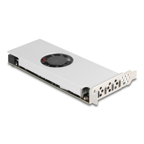 Delock PCI Express x16 Card to 4 x USB 20 Gbps USB Type-C™ Quad Channel with Fan and Heat Sink in Low Profile Form Factor
