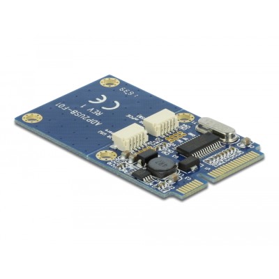 Delock Mini PCIe I/O full size 2 x USB 2.0 Type-A female 2