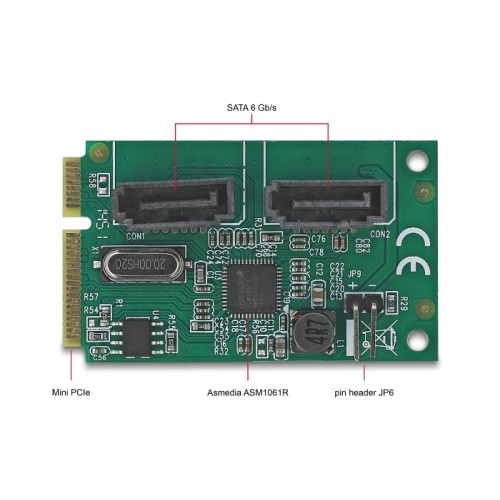 Delock Mini PCIe Converter to 2 x SATA with RAID
