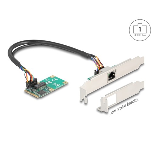 Delock Mini PCIe I/O PCIe full size 1 x RJ45 Gigabit LAN