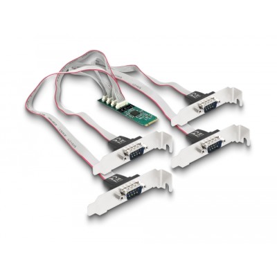 Delock M.2 Card to 4 x Serial RS-232 DB9 with Standard and Low Profile slot brackets 2