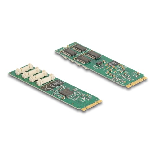 Delock M.2 Card to 4 x Serial RS-232 DB9 with Standard and Low Profile slot brackets