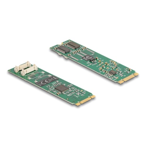 Delock M.2 Card to 2 x Serial RS-232 DB9 with Standard and Low Profile slot brackets