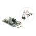 Delock Mini PCIe I/O PCIe full size 2 x Serial RS-232 with voltage supply 5 V / 12 V