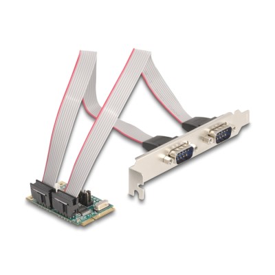 Delock Mini PCIe I/O PCIe full size 2 x Serial RS-232 with voltage supply 5 V / 12 V 2