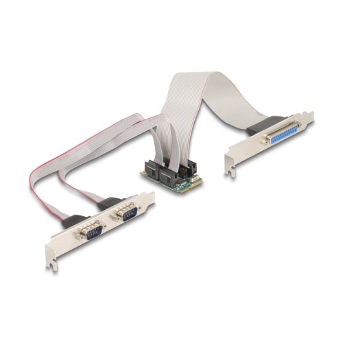 Delock Mini PCIe I/O PCIe full size 1 x Parallel, 2 x Serial RS-232 with voltage supply 5 V / 12 V