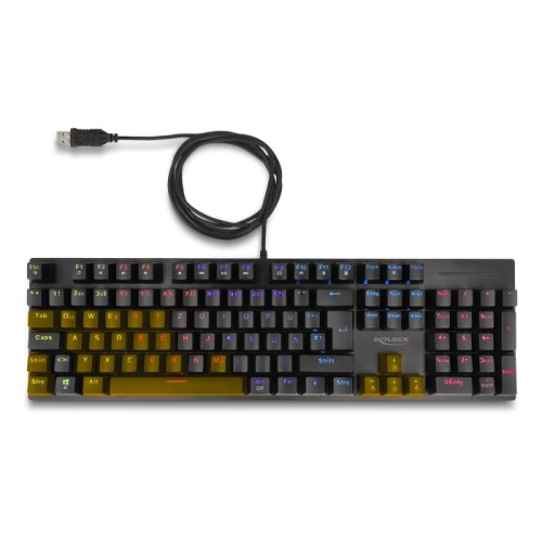 Delock Mechanical USB Gaming Keyboard wired 1.6 m black with RGB illumination