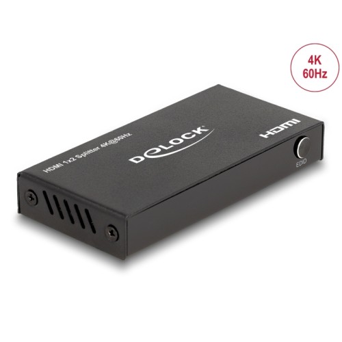 Delock HDMI Splitter 1 x HDMI in to 2 x HDMI out 4K 60 Hz with downscaler