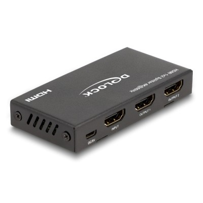 Delock HDMI Splitter 1 x HDMI in to 2 x HDMI out 4K 60 Hz with downscaler 2