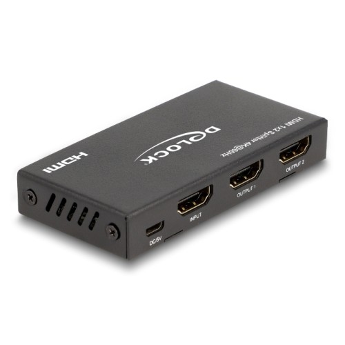 Delock HDMI Splitter 1 x HDMI in to 2 x HDMI out 4K 60 Hz with downscaler