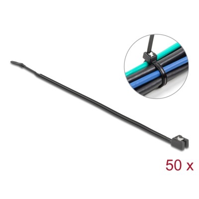 Delock Cable Tie self-cutting L 370 x W 4.8 mm 50 pieces black