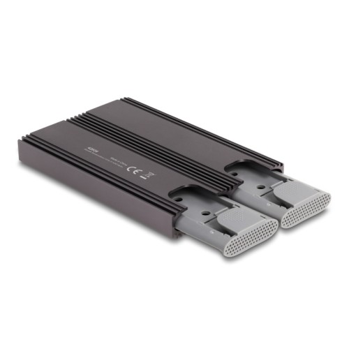 Delock External USB Type-C™ Dual Combo Enclosure for 2 x M.2 NVMe PCIe or SATA SSD - tool free