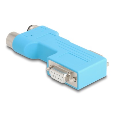 Delock D-Sub 9 male and female to M12 male and female 5 pin A-coded CAN bus splitter 90° blue 2