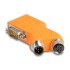 Delock D-Sub 9 male and female to M12 male and female 5 pin A-coded CAN bus splitter 35° orange