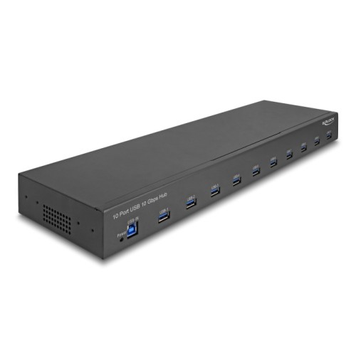 Delock 19″ Industry Hub 10 x USB 10 Gbps Type-A