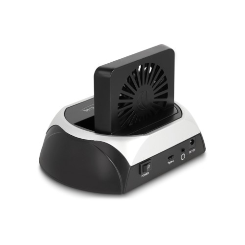 Delock USB 10 Gbps Docking Station for 2.5″ / 3.5″ SATA HDD / SSD or M.2 NVMe PCIe or SATA SSD with fan