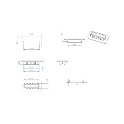 Delock Dust Cover for USB Type-E Key A or Key B female 10 pieces black