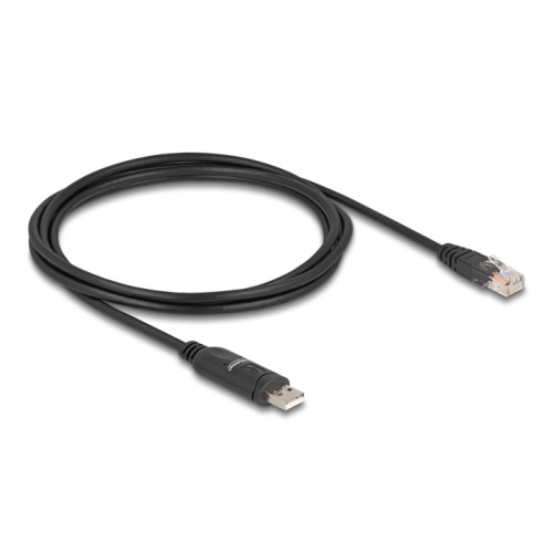 Delock Adapter USB 2.0 Type-A male to 1 x Serial RS-232 RJ45 male 1,8 m black