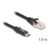 Delock Adapter USB 2.0 Type-C™ male to 1 x Serial RS-232 RJ45 male 1,8 m black