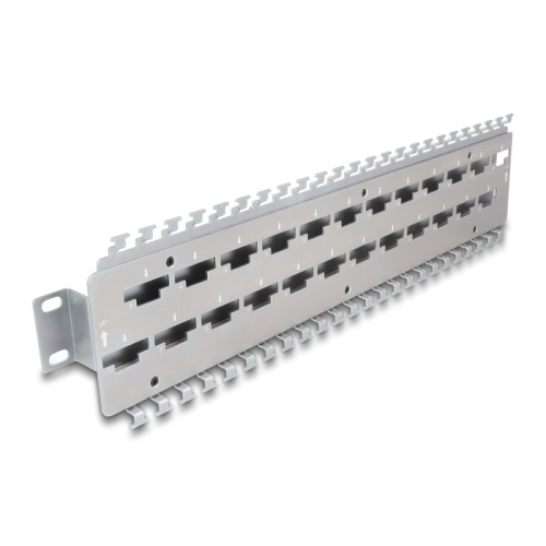 Delock 19″ Cable support rail for network cable connectors with LSA connection 24 port metal