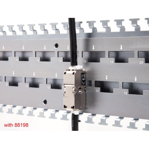 Delock 19″ Cable support rail for network cable connectors with LSA connection 24 port metal