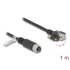 Delock M12 Cable A-coded 8 pin female to RJ45 plug with screws Cat.5e FTP 1 m black