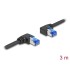 Delock RJ45 Network Cable Cat.6A S/FTP right / left angled 3 m black