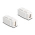 Delock Keystone Module USB 2.0 Type-A female to USB 2.0 Type-B female can be installed on both sides white