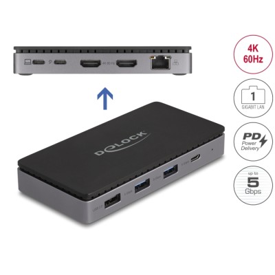 Delock USB Type-C™ Docking Station 4K - Dual HDMI MST / USB / Gigabit LAN / PD 3.0 85 W
