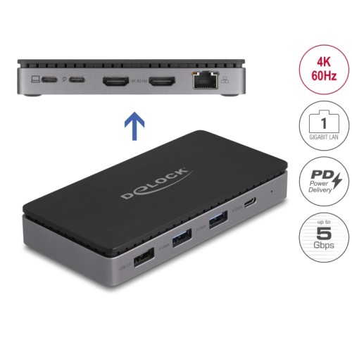 Delock USB Type-C™ Docking Station 4K - Dual HDMI MST / USB / Gigabit LAN / PD 3.0 85 W