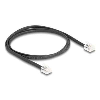 Delock Telephone Cable RJ11 plug to RJ11 plug black 1 m 2