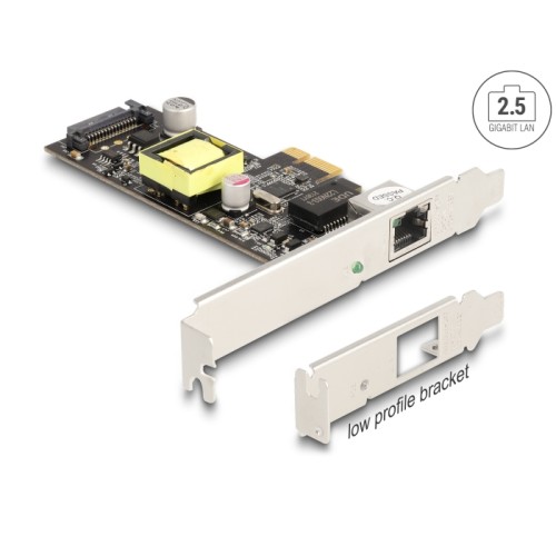 Delock PCI Express x1 Network Card 2.5 Gigabit LAN 1 x RJ45 with PoE+ i225