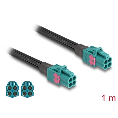 Delock Cable Mini FAKRA Z jack quad to Mini FAKRA Z jack quad