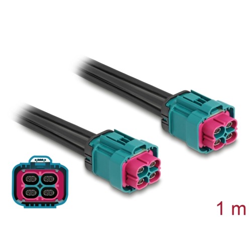 Delock Cable HDMTD Z quad jack to HDMTD Z quad jack 1 m IP67 Protection Class