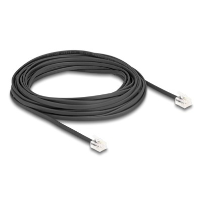 Delock Telephone Cable RJ11 plug to RJ11 plug black 5 m 2