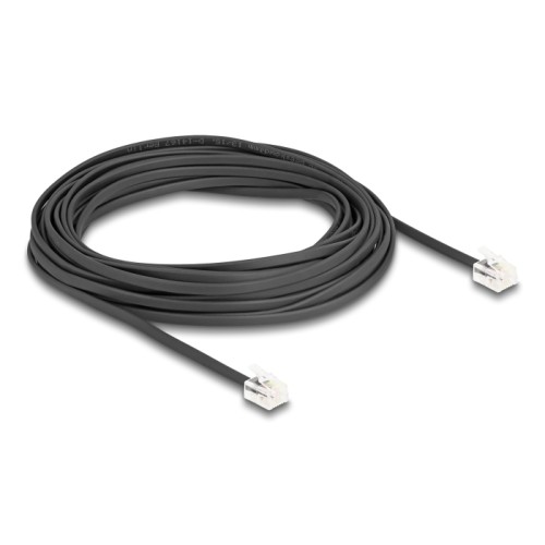 Delock Telephone Cable RJ11 plug to RJ11 plug black 10 m