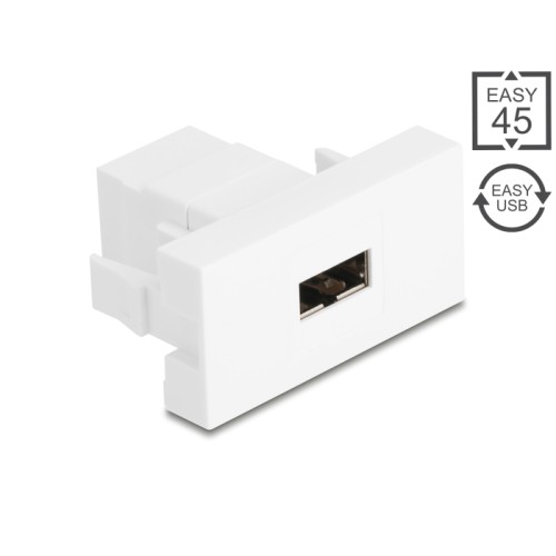 Delock Easy 45 module, EASY-USB 2.0 Type-A female to EASY-USB Type-A female white
