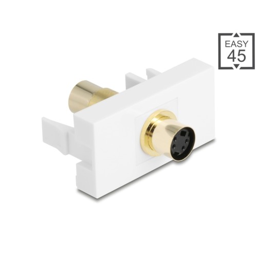 Delock Easy 45 Module Mini-DIN 4 pin female to female gold plated white
