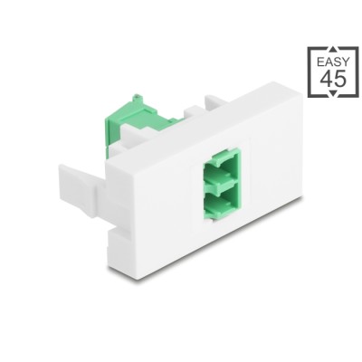 Delock Easy 45 Module LC Duplex female to LC Duplex female with laser protection flip inside green / white