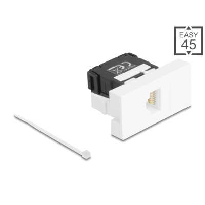 Delock Easy 45 Module RJ45 jack to LSA Cat.6A 180° toolfree black / white