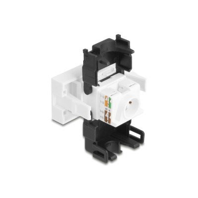 Delock Easy 45 Module RJ45 jack to LSA Cat.6A 180° toolfree black / white 2