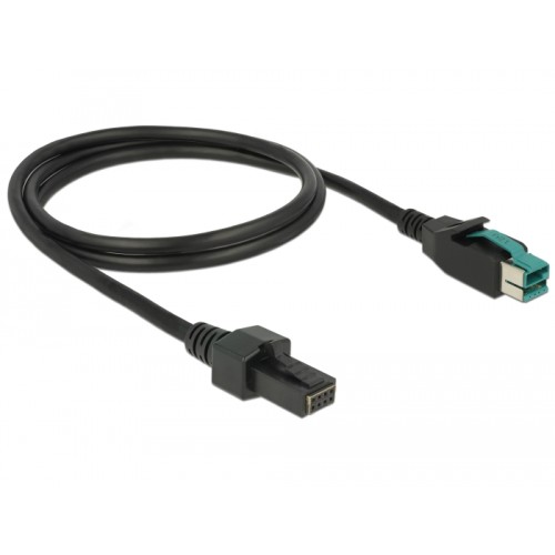 Delock PoweredUSB cable male 12 V > 2 x 4 pin male 1 m for POS printers and terminals