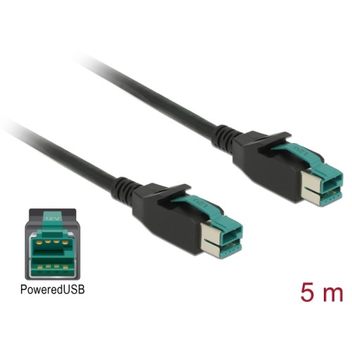 Delock PoweredUSB cable male 12 V > PoweredUSB male 12 V 5 m for POS printers and terminals