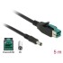 Delock PoweredUSB cable male 12 V > DC 5.5 x 2.1 mm male 5 m for POS printers and terminals