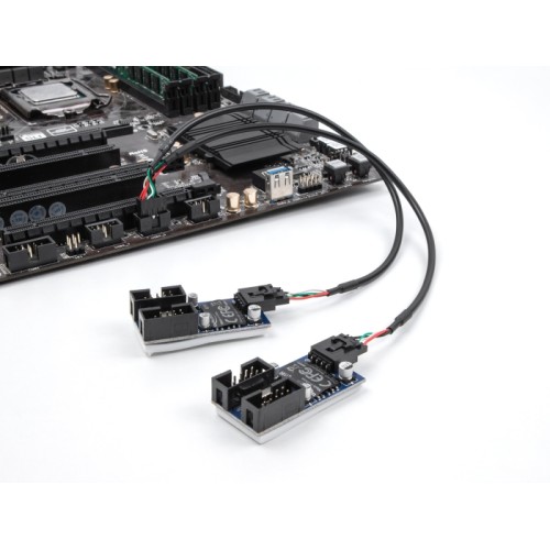 Delock Cable USB 2.0 pin header female 2.54 mm 10 pin to 2 x USB 2.0 pin header female 2.54 mm 4 pin 30 cm