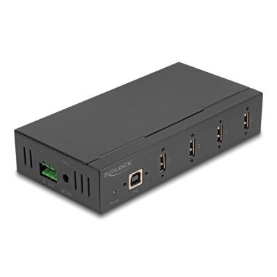 Delock Industry Hub 4 x USB 2.0 Type-A with 15 kV ESD protection and DIN rail mounting 2