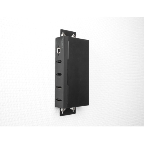 Delock Industry Hub 4 x USB 2.0 Type-A with 15 kV ESD protection and DIN rail mounting